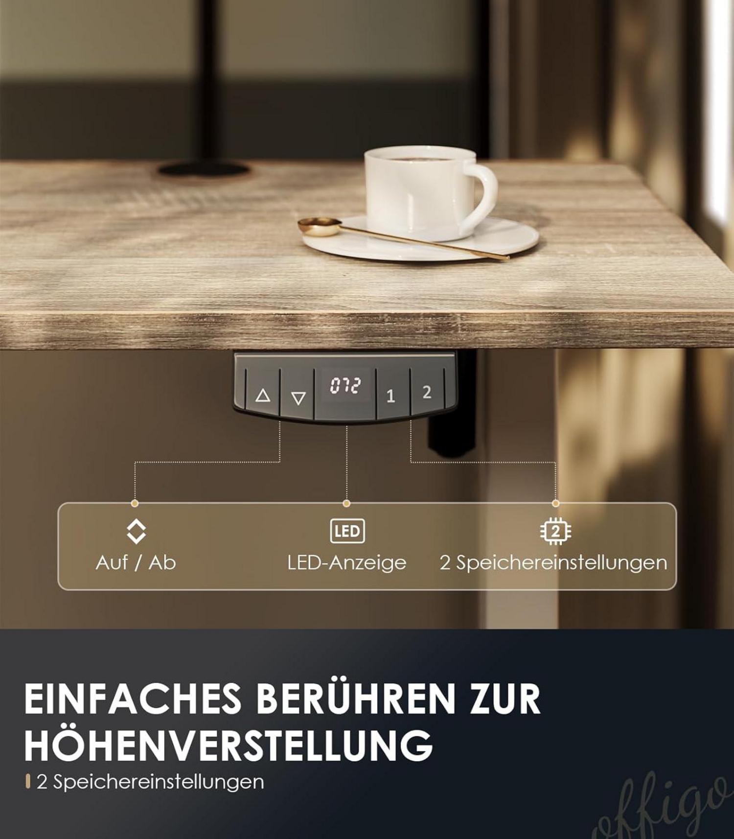 Höhenverstellbarer Schreibtisch 100cm Elektrisch Memory Gaming