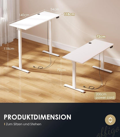 Elektrischer höhenverstellbarer Schreibtisch 140 cm mit