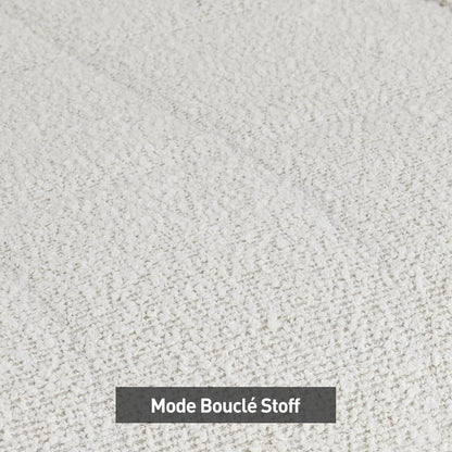 Esszimmerstühle Set 4er Bouclé Beige mit Armlehnen