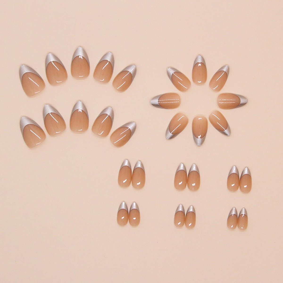 24 Stück Künstliche Nägel Aufkleben Press-on Nails Acryl Full Cover