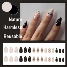 Ceboic 24 Stück French Tip Press on Nägel Mandel Mittellang