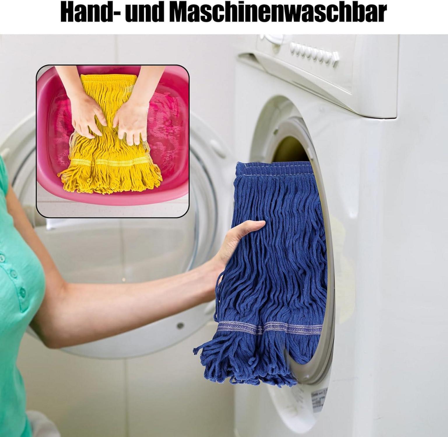 Industrieller Bodenwischer mit 163cm Teleskopstiel und 2 Moppköpfen
