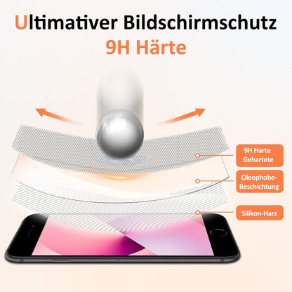 Schutzfolie Panzerglas iPhone SE 2020 Sichtschutz 2er Set