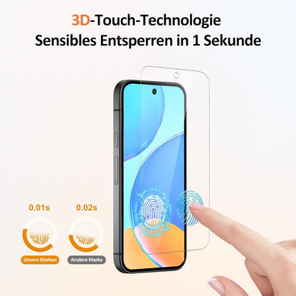 Google Pixel 9 Pro Schutzfolie Panzerglas, 2 Stück, 9H Härte, Fingerabdruck-ID