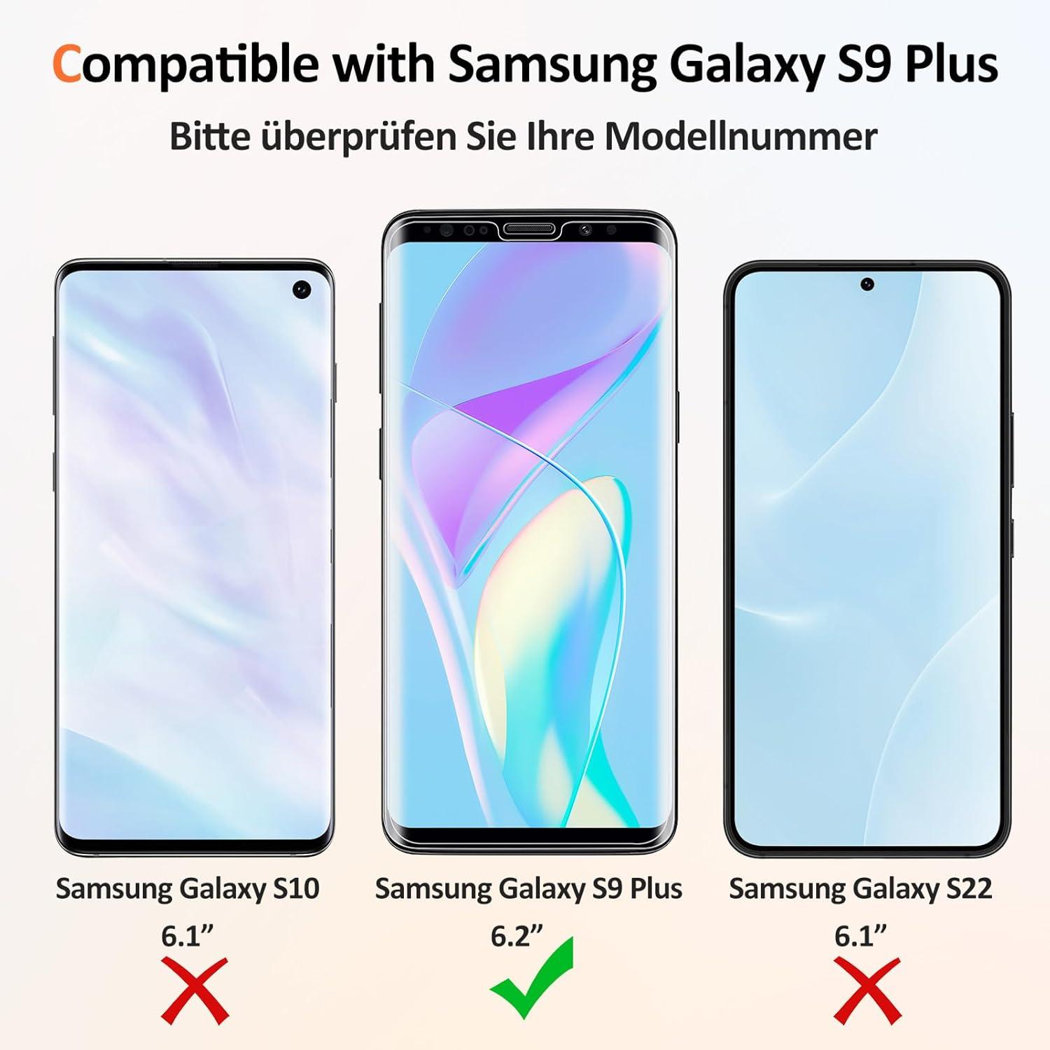 Agedate Samsung Galaxy S9 Plus Panzerglas 2 Stück 9H