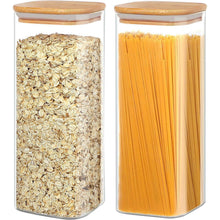 Vorratsgläser 2er Set 2200ml mit luftdichtem Bambusdeckel
