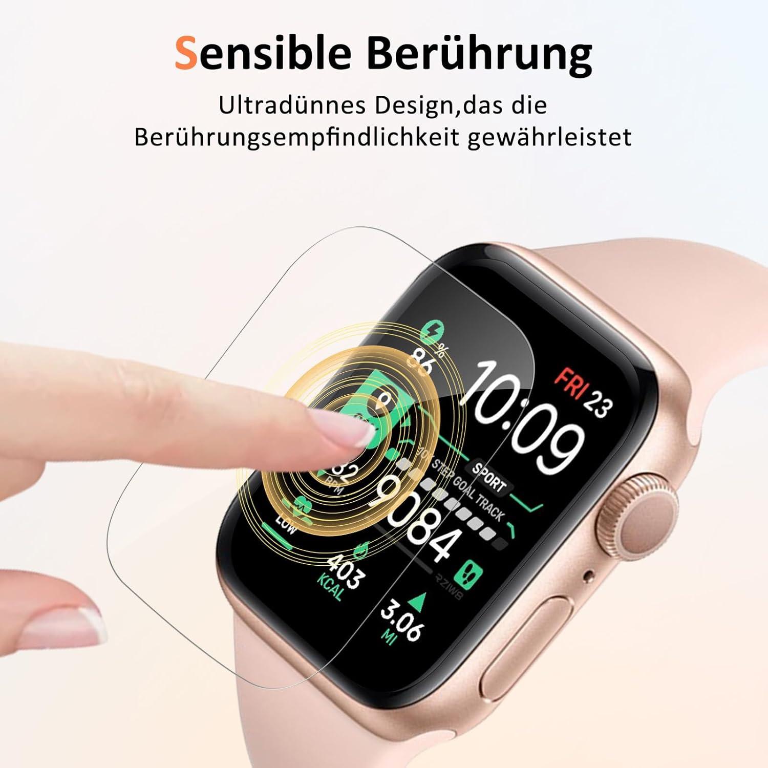 40mm Apple Watch Panzerglas Schutzfolie 4er Pack HD Transparent