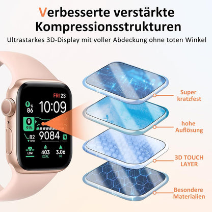 Agedate 4 Stück Panzerglas Schutzfolie Apple Watch 40mm Displayschutzfolie HD Klar