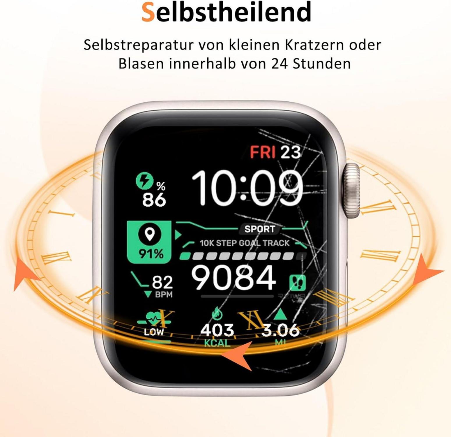 Schutzfolie Apple Watch 40mm Displayschutz Glas 4er Set Schutzfolie