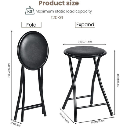 Klapphocker 4er-Set Schwarz – Bequeme Sitzgelegenheit für Garten & Küche