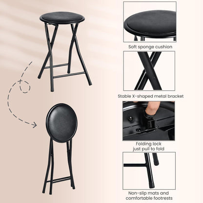 Klapphocker 4er-Set Schwarz – Bequeme Sitzgelegenheit für Garten & Küche