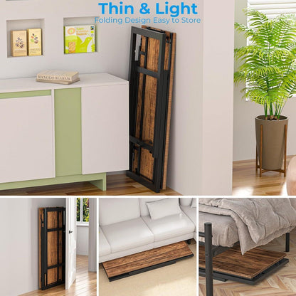 Kleiner Klappbarer Schreibtisch 100 x 48 cm Gold Home Office