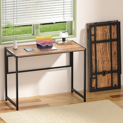 Kleiner Klappbarer Schreibtisch 100 x 48 cm Gold Home Office