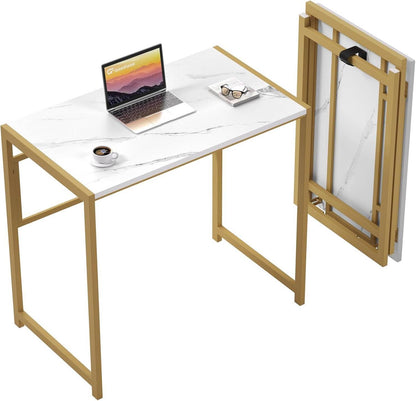 Klappbarer Schreibtisch 80 x 48 cm Keine Montage Gold