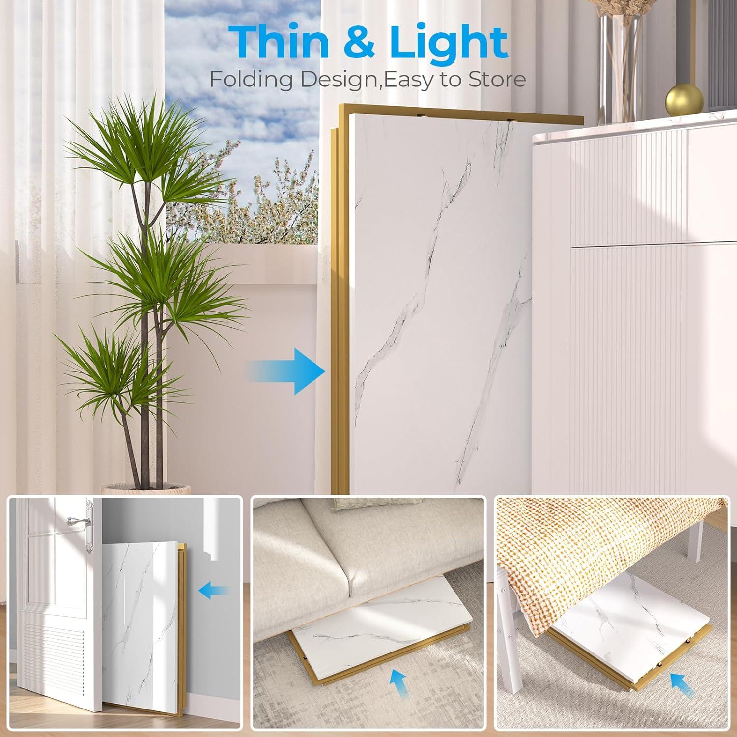Kleiner Klappschreibtisch 80x48 Keine Montage Gold Stabil