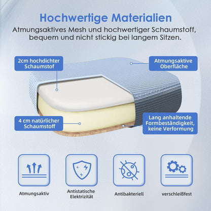 Ergonomischer Bürostuhl mit Lendenwirbelstütze, Atmungsaktiver