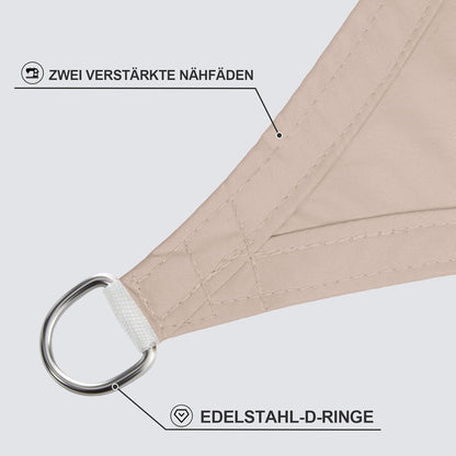 Wasserdichtes Sonnensegel 3x3x4.25m Taupe, 95% UV-Schutz