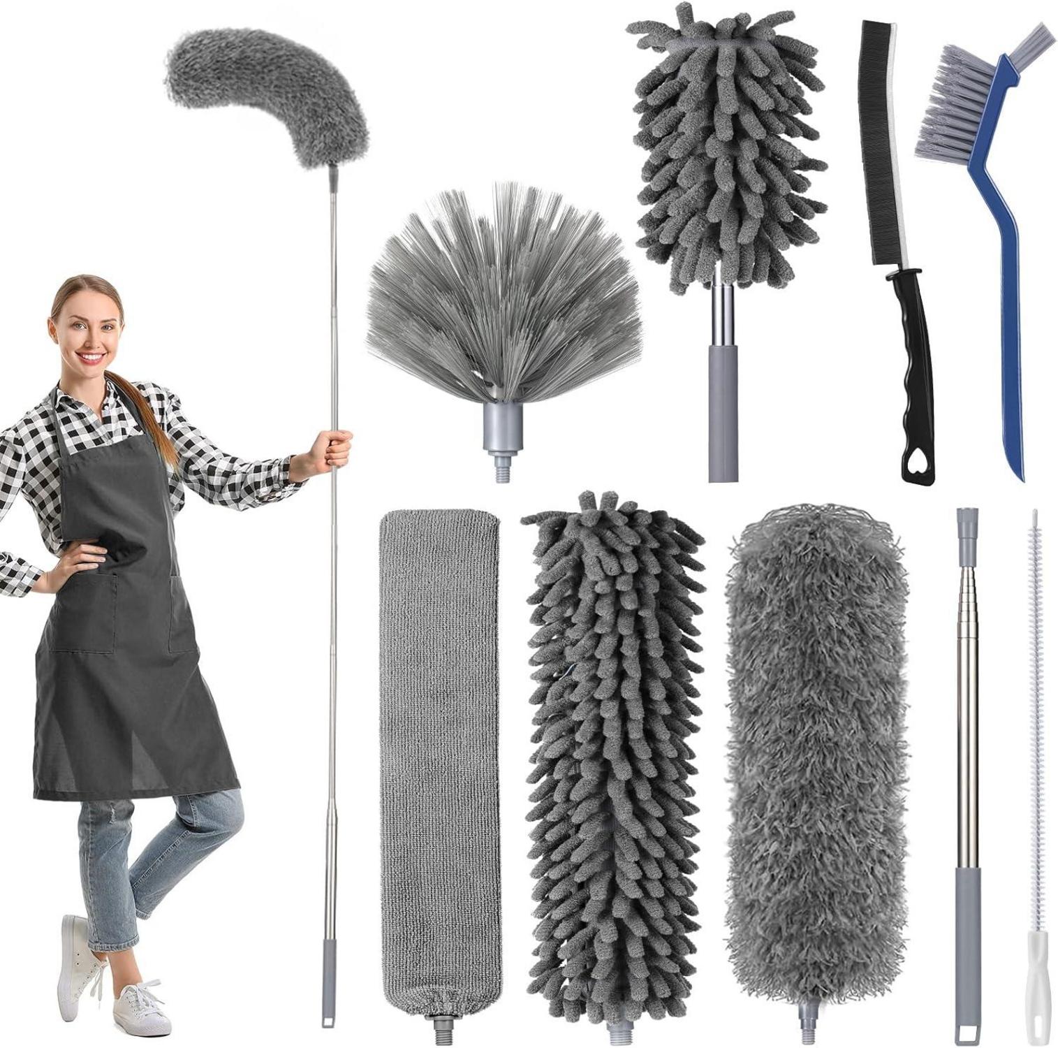 Staubwedel Teleskop Lang Ausziehbar Spinnenwebenentferner 9er Set