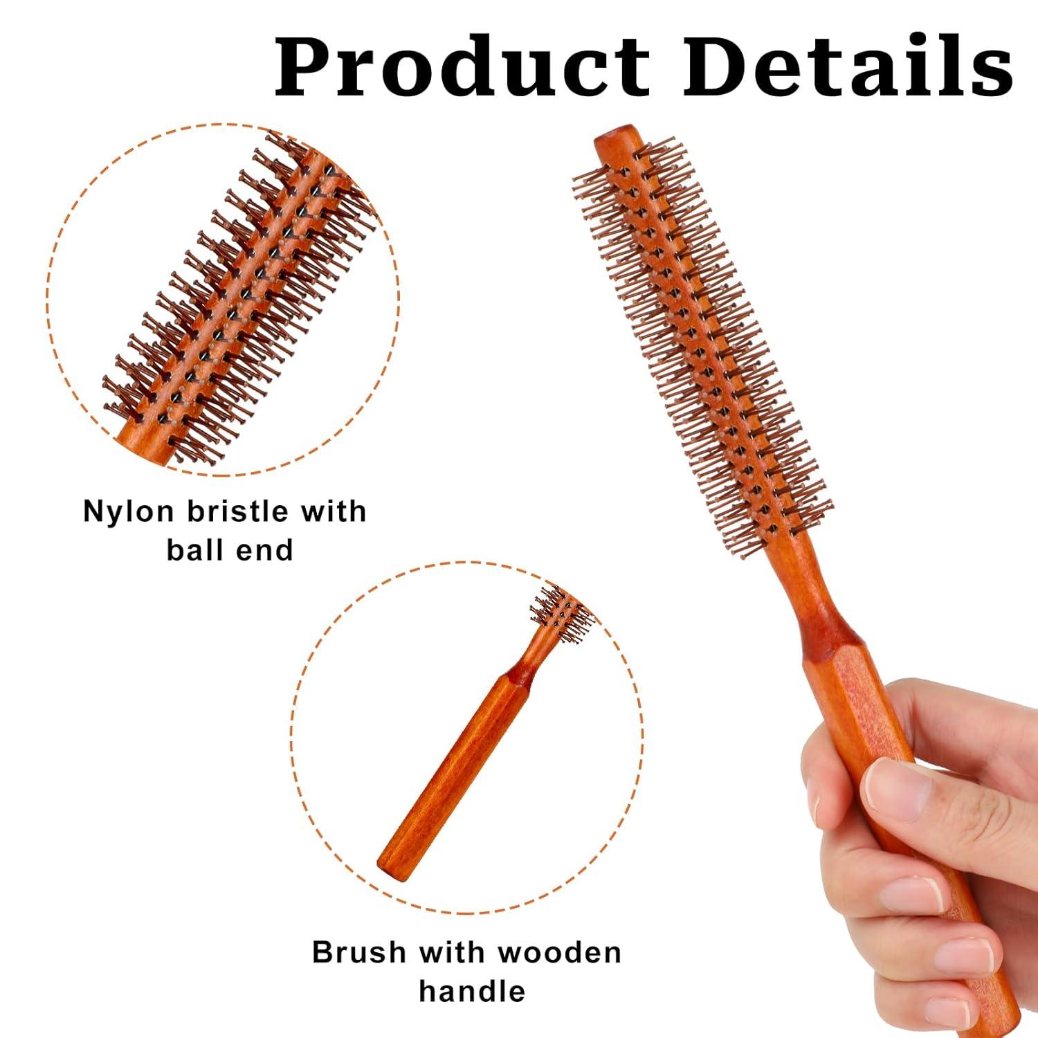 2er-Pack kleine Rundbürste mit Nylonborsten für Locken & Volumen