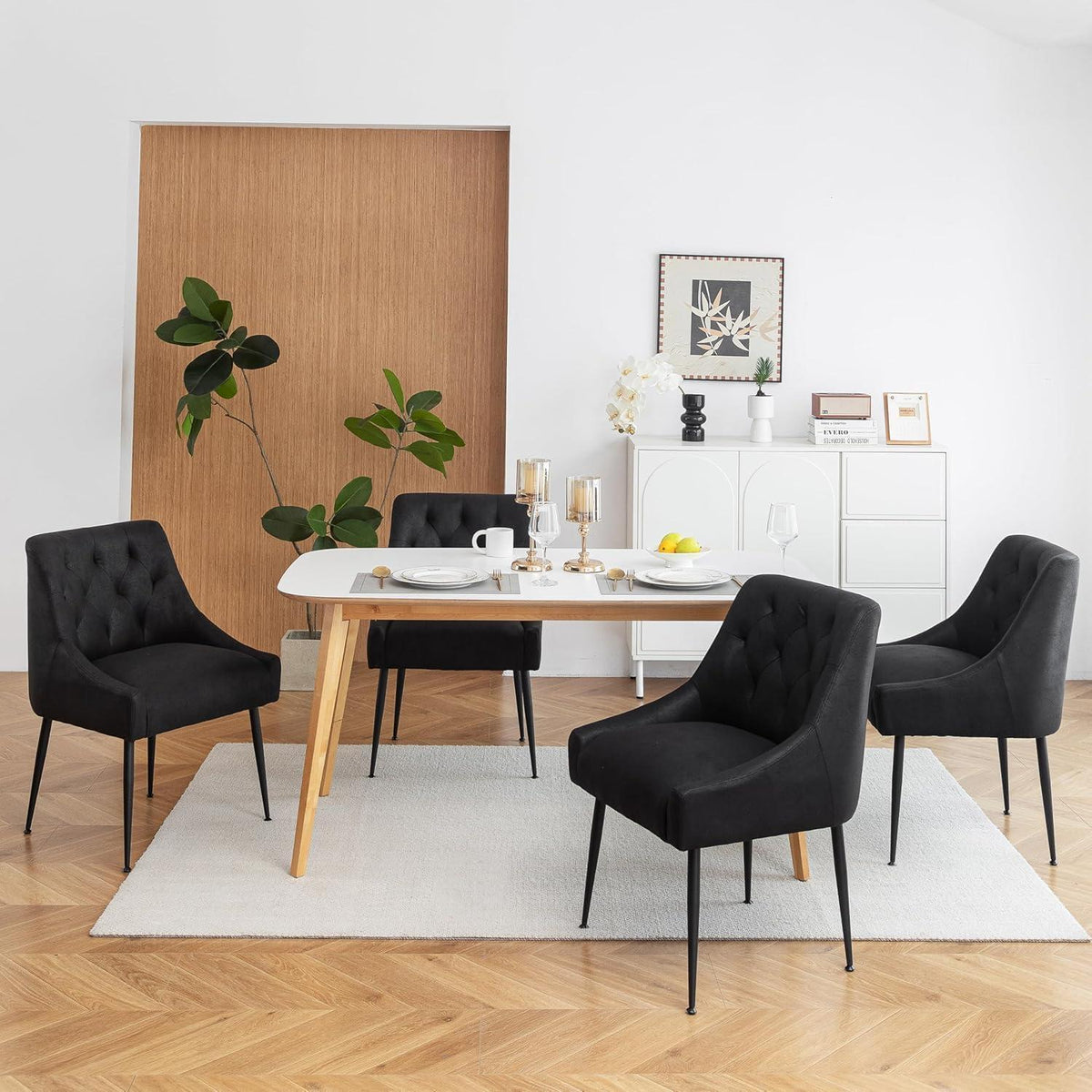 Esszimmerstühle 4er Set Schwarz – Modern & Komfortabel mit Hebel