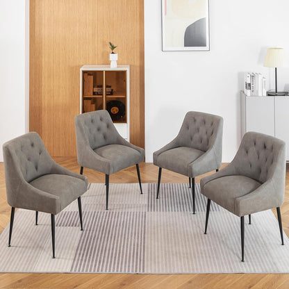 Esszimmerstühle Set 4 Grau | Modern, Bequem & Platzsparend