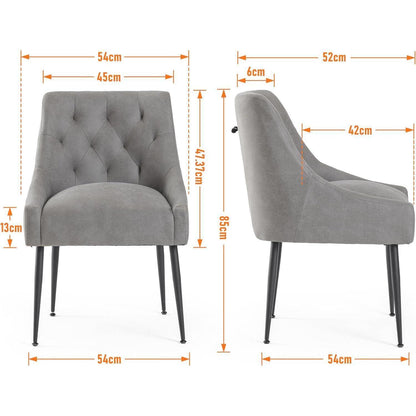 Esszimmerstühle Set 4 Grau | Modern, Bequem & Platzsparend