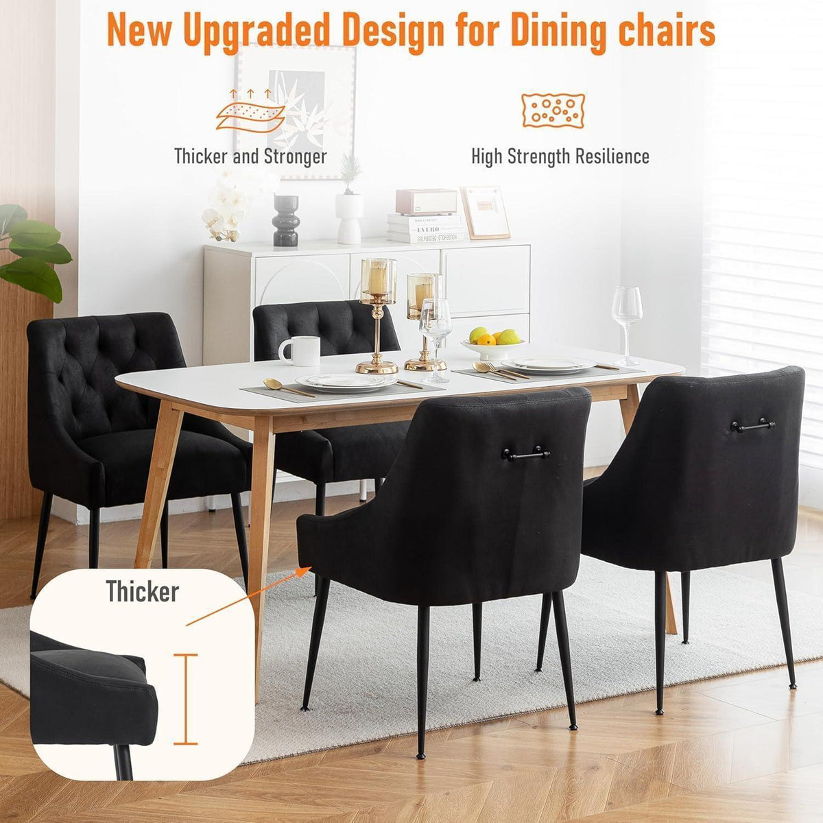 Esszimmerstühle 2er Set Schwarz – Modern & Komfortabel mit Hebel
