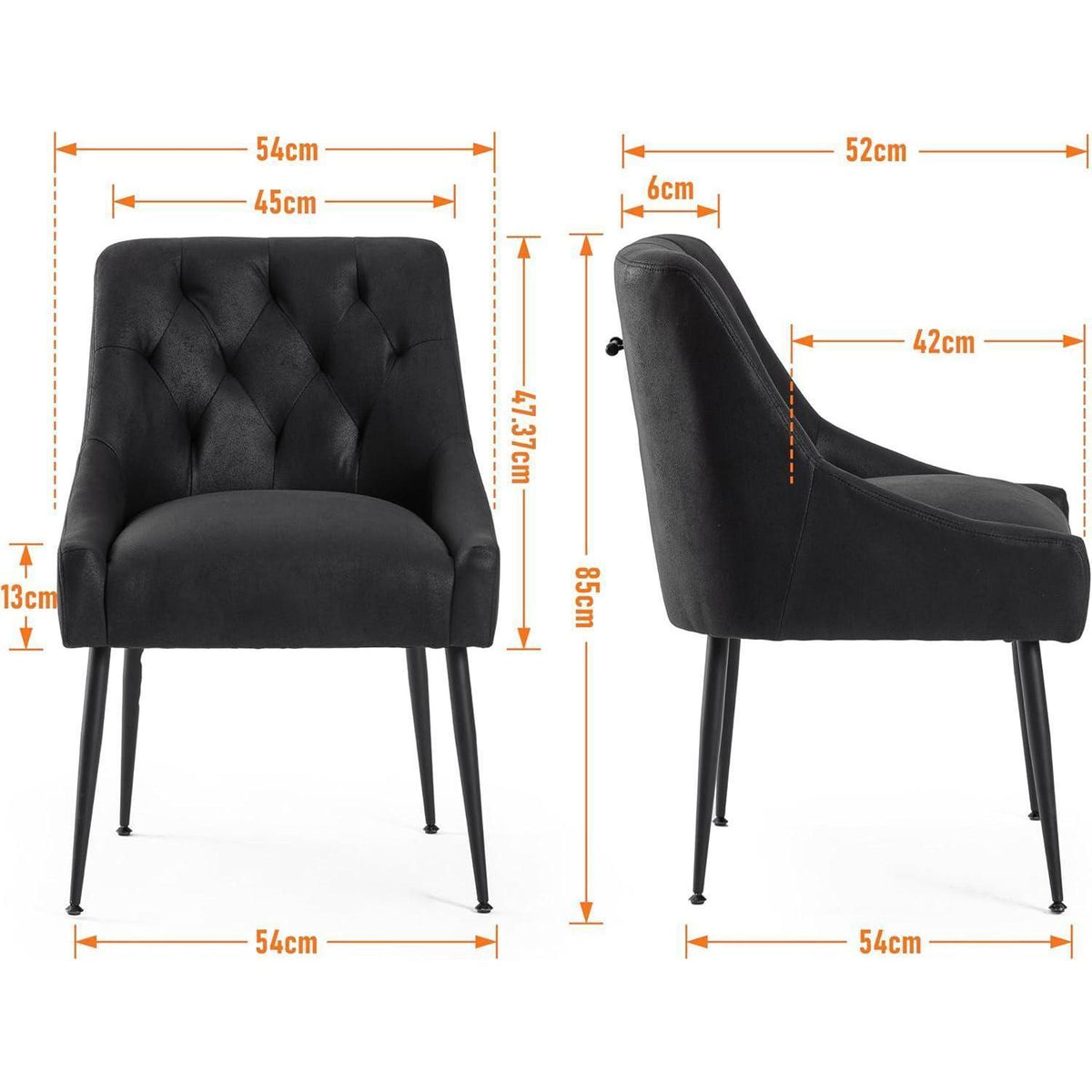 Esszimmerstühle 2er Set Schwarz – Modern & Komfortabel mit Hebel