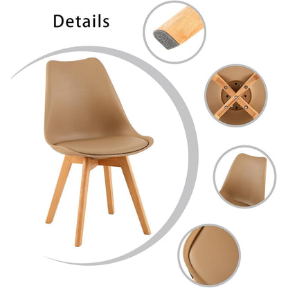 Esszimmergruppe 110cm Esstisch mit 4 Stühlen Weiß/Khaki