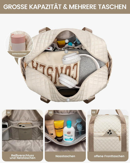 Damen Reisetasche Weekender Sporttasche mit Schuhfach Handgepäck für Flugzeug