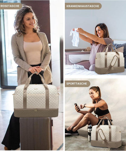 LOVEVOOK Damen Reisetasche Weekender Sporttasche mit Schuhfach 40L
