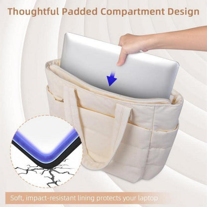 Aucuu Puffer Schultertasche Damen groß Umhängetasche gesteppt Reißverschluss Hobo Bag Einkaufen Schule Reisen Arbeit