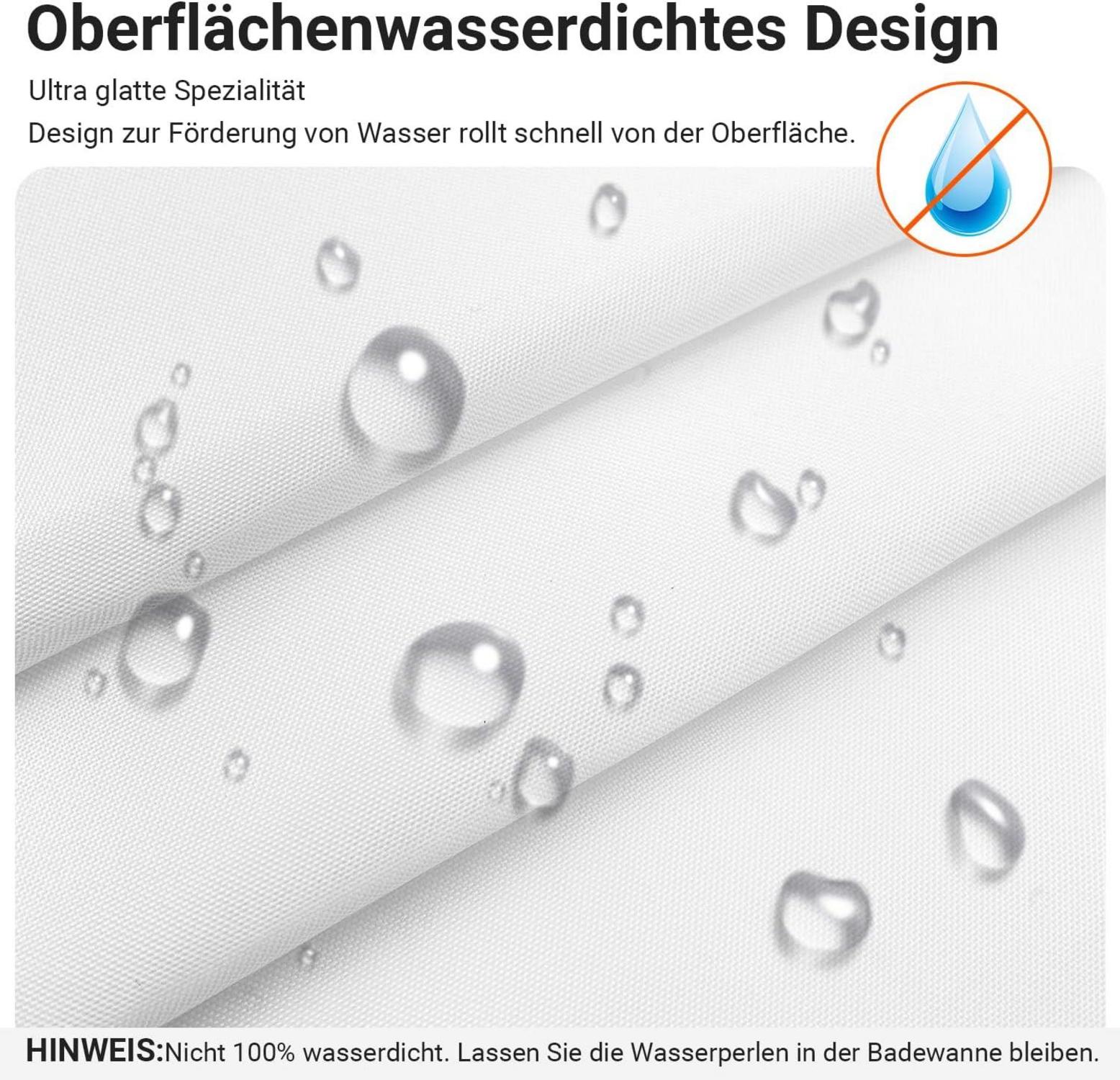 Duschvorhang 180x180cm Reinweiß Polyester Wasserabweisend