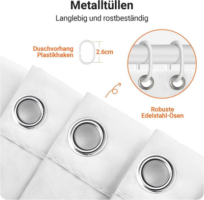 Duschvorhang Antischimmel Wasserabweisend 180x180 cm 1er Pack