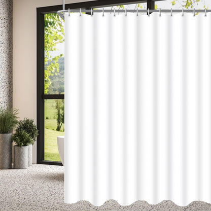 Duschvorhang 180x180cm Reinweiß Antischimmel Wasserabweisend Polyester Stoff