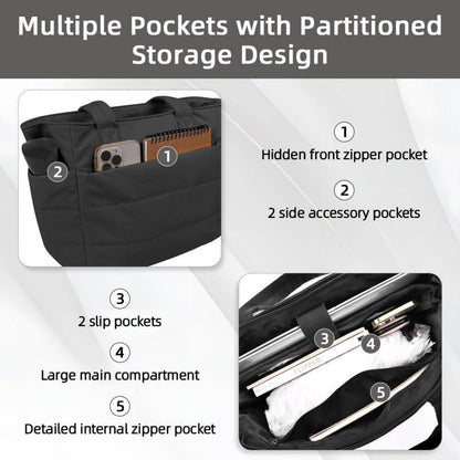 Aucuu Puffer Schultertasche Damen, Große Umhängetasche mit
