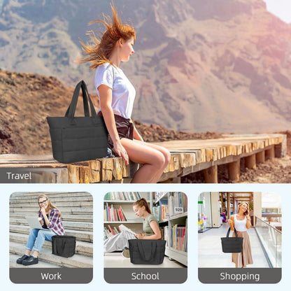 Aucuu Puffer Schultertasche Damen, Große Umhängetasche mit