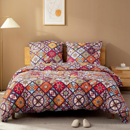 Bettwäsche-Set 135x200 Baumwolle, Bunt Böhmisch Paisley, 4-teilig