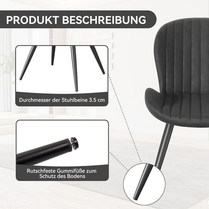 Esszimmerstühle 4er Set – Ergonomisch & Wasserdicht Schwarz