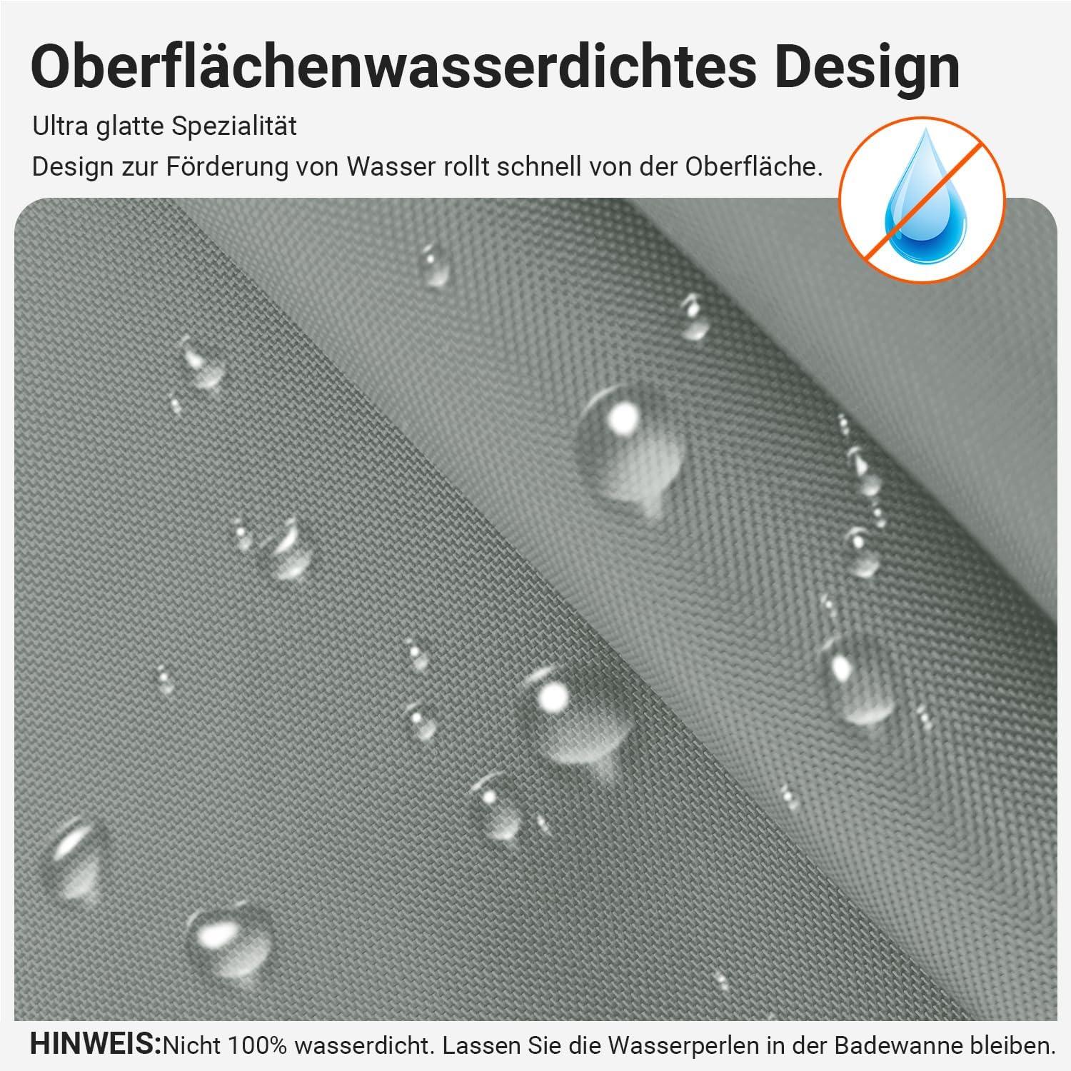 Duschvorhang 150x200cm Grau, Antischimmel