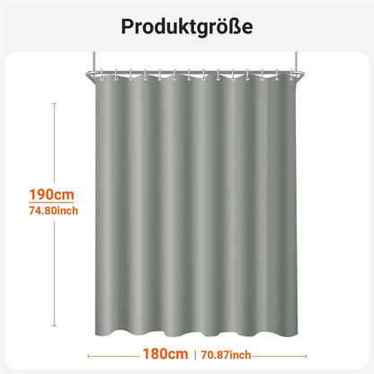 Duschvorhang 180x190cm Grau, Antischimmel