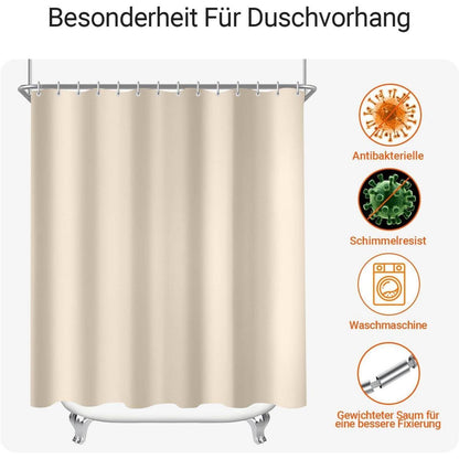Duschvorhang 90x90 cm Beige Polyester Wasserabweisend
