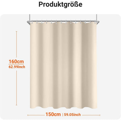 Duschvorhang 90x90 cm Beige Antischimmel Polyester