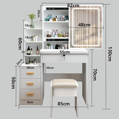 Modern LED Schminktisch mit Stuhl und