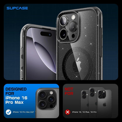 iPhone 16 Pro Max Hülle MagSafe Transparent Militärschutz GSchwarz