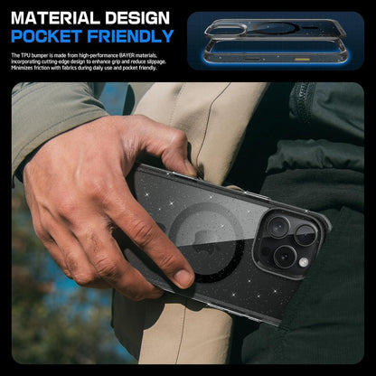 iPhone 16 Pro Max Hülle MagSafe Transparent Militärschutz GSchwarz