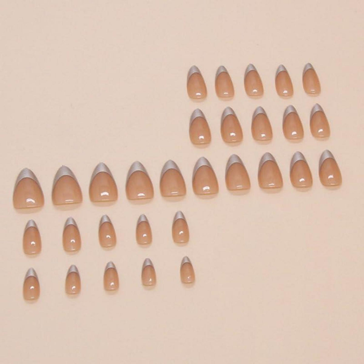 24 Gold Nägel Press on Nails Muster Glossy Oval Fake Nails