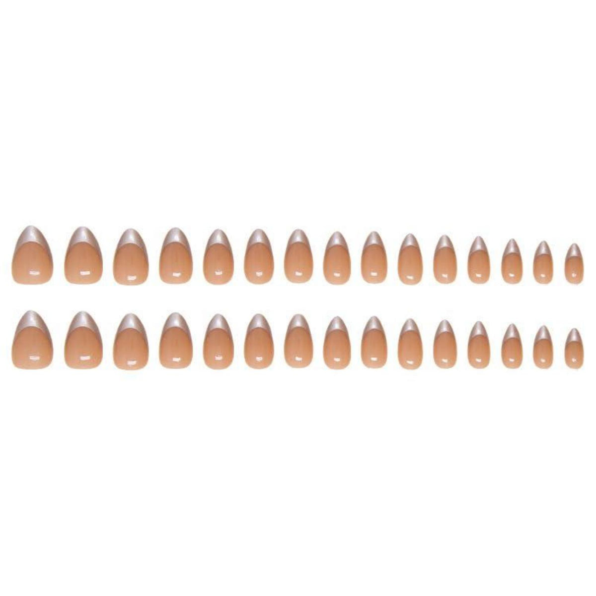24 Gold Nägel Zum Aufkleben Kurz Nude Mandel Kunstnägel Oval French Fake Nails