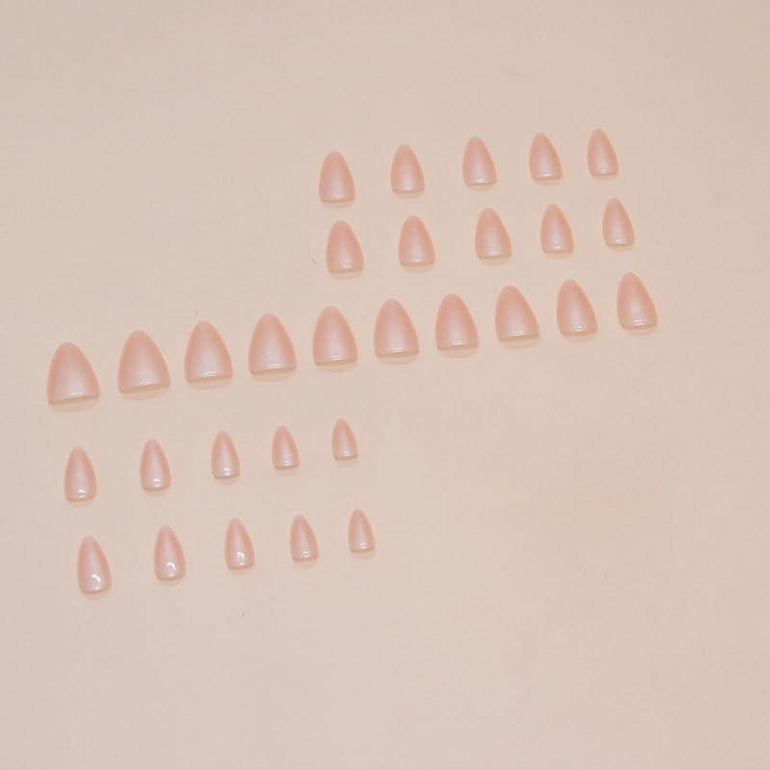 24er Set Gradient Pink Nägel zum Aufkleben Oval Mittellang