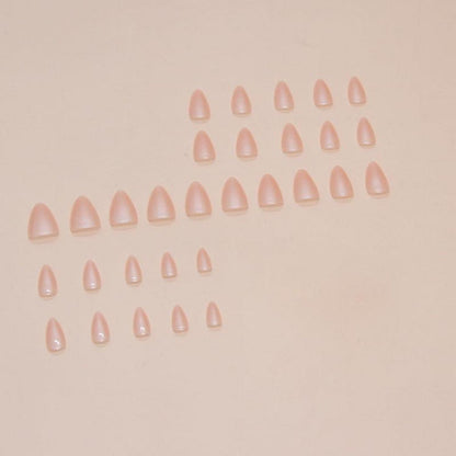 24er Set Gradient Pink Nägel zum Aufkleben Oval Mittellang